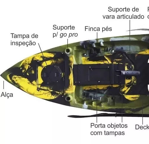 Caiaque Pesca 2 Lugares Mero Duplo Combo Carrinho Caiaker