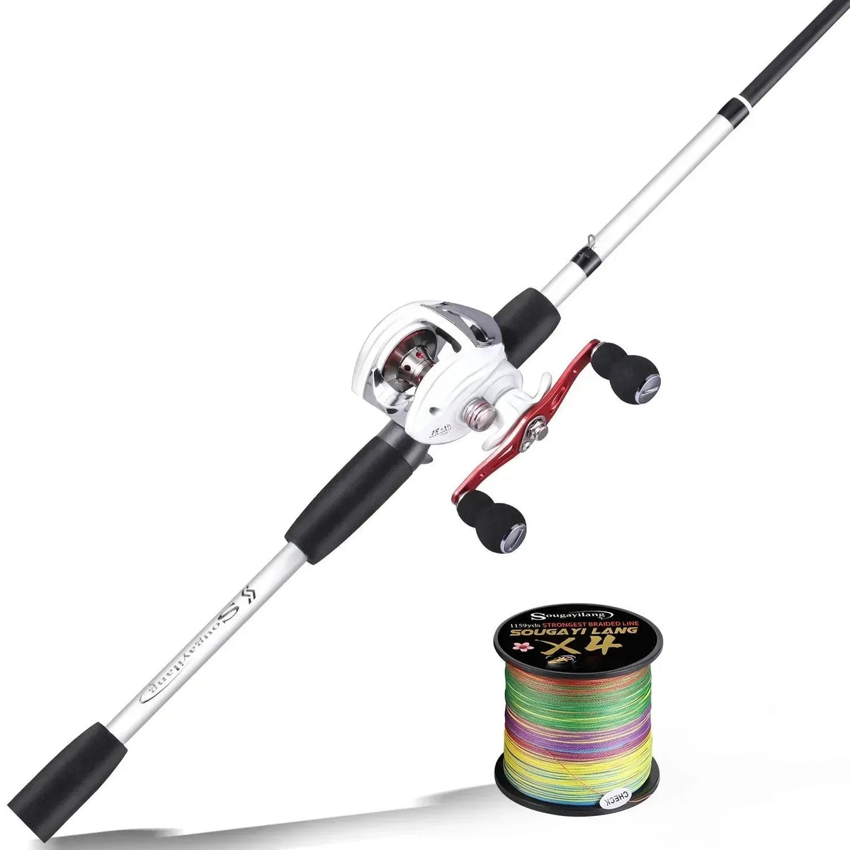 Kit de Pesca Sougayilang Carretilha de Alta Performance e Vara Leve 1.98m