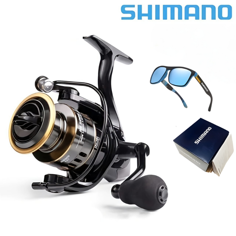 Molinete Shimano Drag de Até 15kg Com 19 Rolamentos Sistema de Rotação Super Suave + Com Óculos De Sol Polarizado Grátis